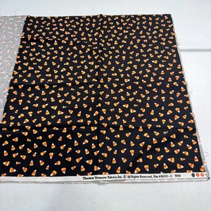 timeless treasures quilting fabric cotton black candy corn 3920 20x43 - Picture 1 of 7