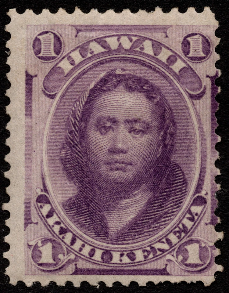 Estampilla de Hawái Scott # 30 como nueva - 1 centavo púrpura princesa Victoria Kamamalu retrato Foto 1 de 1