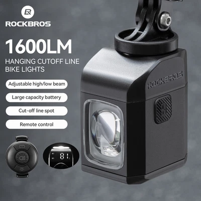 ROCKBROS 1600LM Hanging Bike Light Remote Control Hoisted USB-C Digital display - Image 1 of 4