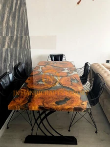 New Custom Order Blue Epoxy Dining coffee Table Tops walnut Table Home Decor - Picture 1 of 5