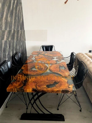 New Custom Order Blue Epoxy Dining coffee Table Tops walnut Table Home Decor - Image 1 of 4