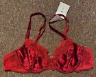 M&S Marks & Spencer Red Rose Satin Underwired Non-moulded Cup Bra Size 30D 34A-D