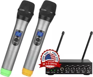 Microfonos Inalambricos PROFESIONALE Para Cantar Karaoke Con Receptor Fiesta NEW - Picture 1 of 8