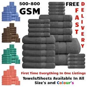 Luxury 100% Egyptian Cotton Soft Face Hand Bath Towel Sheet Bale Set 500-800 GSM - Picture 1 of 40
