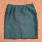 LeSuit Skirt Size 10P Knee Length Lined Slit Green