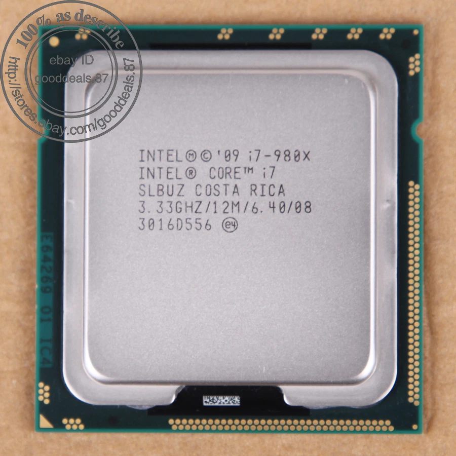 Intel Core i7-980X i7 980X - 3.33 GHz (BX80613I7980X) LGA1366 SLBUZ CPU 6.4 GT/s - Bild 1 von 1