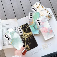 For Samsung Models S21 S20 FE S20 A21s A12 A52 Marble GEL Phone Case Cover 106