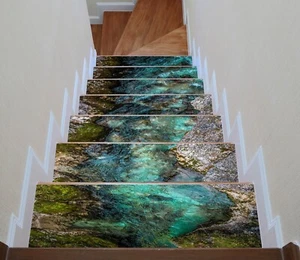 3D Blue Creek G046 Stair Risers Decoration Photo Mural Vinyl Decal Wallpaper E - Picture 1 of 6