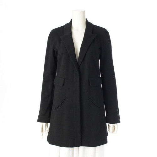 CHANEL Cappotto Giacca Sartoriale Lana Lunghezza Midi Capispalla 40 Nero 07A
