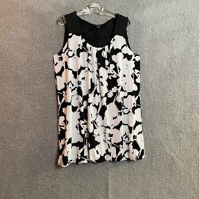 Bubble Dress Tunic Top M Black White Alfani Retro Bold Eclectic Resort Cruise - Image 1 of 4