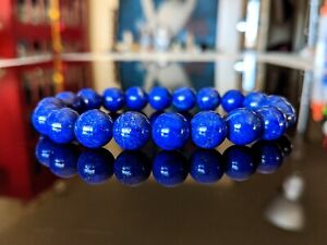 Lapis Lazuli bead bracelet MEN 10mm Stretch 7 7.5 8 8.5 inch Untreated