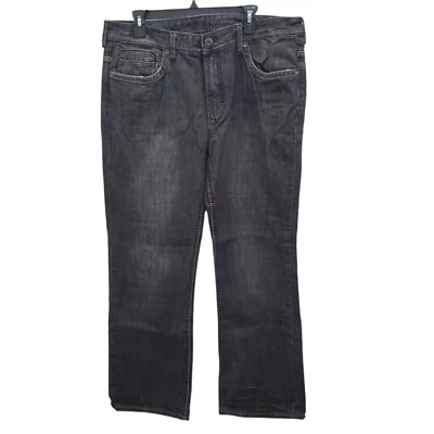Buffalo Jeans Dover Straight Men's Distressed Black Rinse Embellished Denim 36 - Image 1 of 4