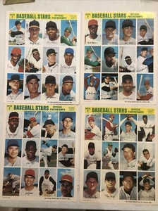 4-1969 MLB BASEBALL STARS PHOTOSTAMPS UNCUT SHEETS CB - Picture 1 of 9