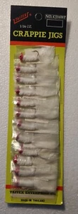 TAITEX Crappie Jigs 12 Packs on Card Fishing Jigs 1/16 Oz White/ Red Head - Bild 1 von 4