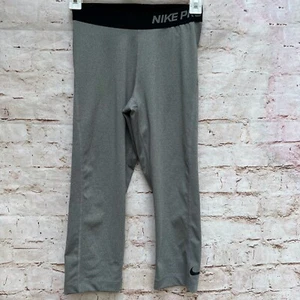 NIKE PRO DRI-FIT Women's Sz S Training Capri Cropped Tights Grey 589366-091 - Picture 1 of 7