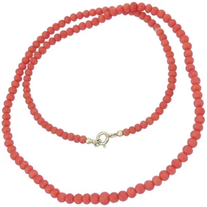 Cadena coral bolas color salmón oro amarillo 585 - Imagen 1 de 3