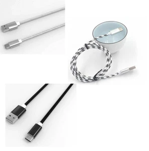 Braided USB Type C Fast Charger Charging Cable Data Sync Cord For Samsung LG - Picture 1 of 4