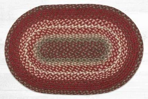 Braided Jute Oval Area Rug. Earth Rugs. RED, BROWN. 2 Sizes. 20"X30", 27"X45" - Picture 1 of 2