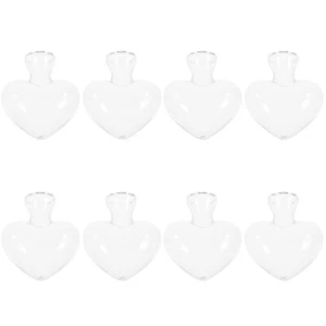 4 Pieces Love Glass Bottle Heart Jar Decorative Flower Potdecorative - Picture 1 of 12