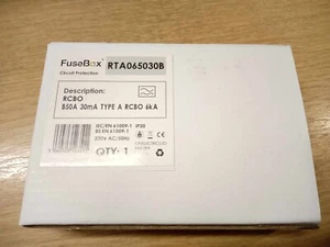 FUSEBOX RTA065030B 50A RCBO 6kA B50 Type B 30mA 230V A ** BRAND NEW IN BOX **