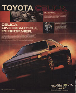 1987 Toyota Celica: One Beautiful Performer Vintage Print Ad