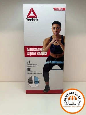 2 Pack Reebok Light & Medium Resistance Adjustable Squat Bands Workout, NEW, NIB - Image 1 of 4