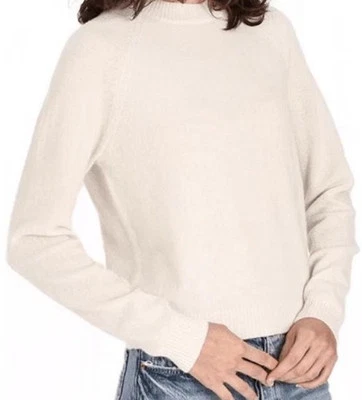 NWT Minnie Rose Cashmere Long Sleeve Shrunken Crew Raglan Sleeve Sweater Ivory L - Image 1 of 4