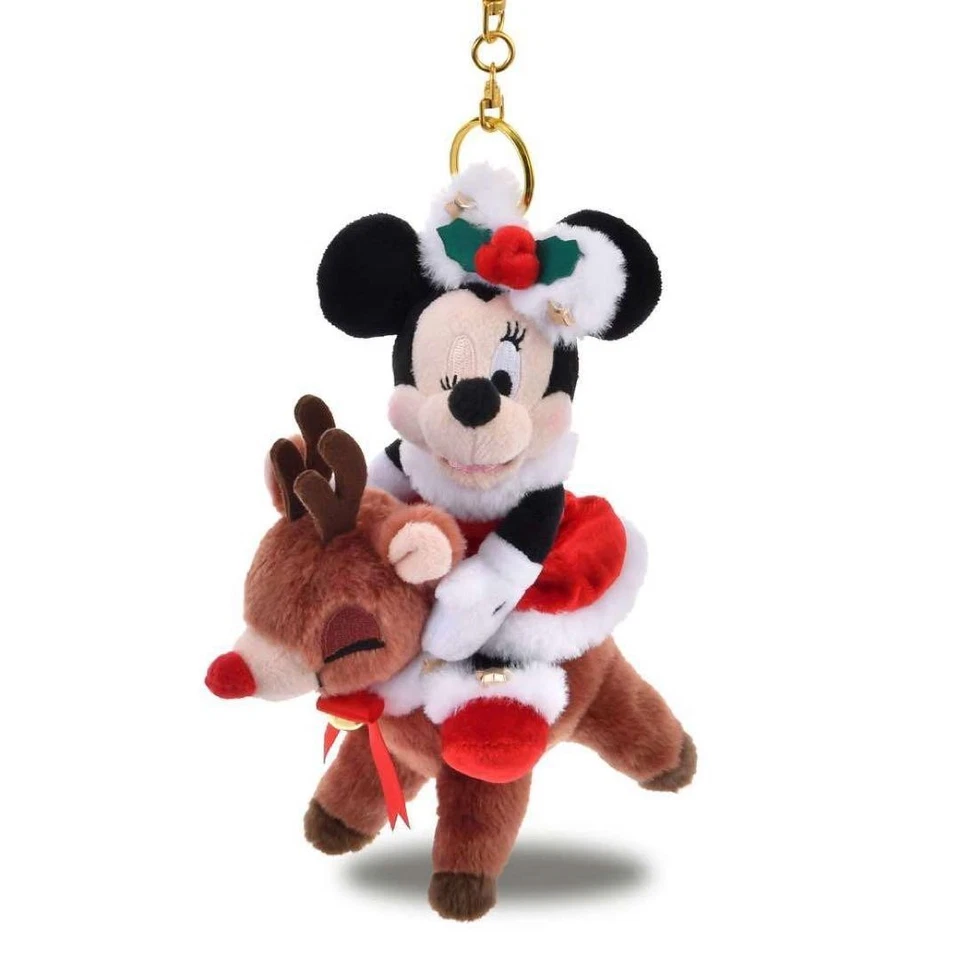 Disney Minnie Mouse Plush Keychain Christmas Used - Image 1 of 1