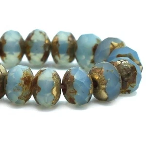 0863, azul cielo con acabado Picasso, rondelle de 3x5 mm, 15 cuentas, (ron3-15) - Imagen 1 de 1