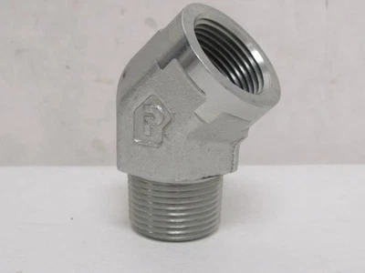 188904 New-No Box; Parker 1 CD45-S Pipe Elbow; 45Deg; 1MNPT x 1FNPT; Steel - Image 1 of 4