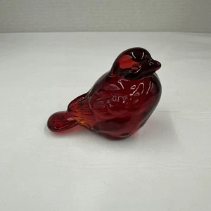 Vintage Fenton Ruby Red Glass Sparrow Bird w/Original Sticker • UV Glow 3-1/2"L - Picture 1 of 22