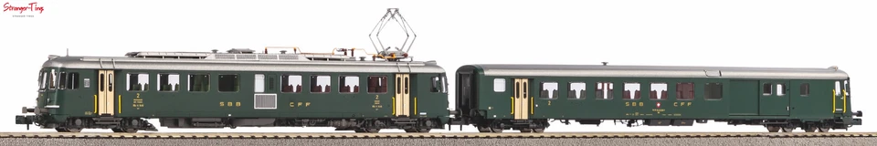 PIko SBB Rbe4/4 & Bt Electric Railcar & Trailer IV1:160 Scale, N Scale - Image 1 of 1