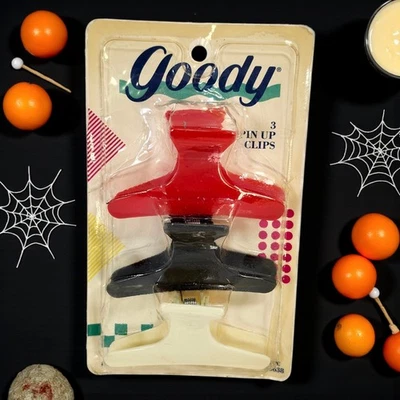 Pin Up de colección 1990 Goody Pin Up pinzas para el cabello naranja negro blanco colores de Halloween nuevo en paquete Foto 1 de 4