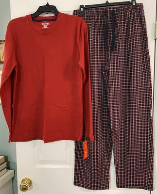 Nuevo conjunto de pijama/salón Izod/Ivy Crew para hombre-medio-rojo/a cuadros Foto 1 de 4
