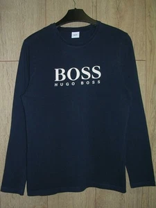 Hugo Boss Boys Navy Blue Jersey Cotton Crew Neck L/S T-Shirt Top Age 12 - Picture 1 of 4