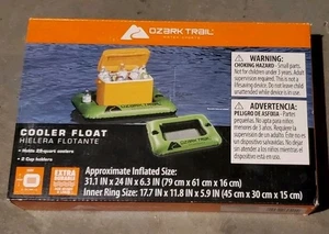Ozark Trail Water Sports Green Cooler Float 28 Quart Cooler 2 Cup Holders New  - Picture 1 of 2