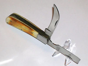 VINTAGE U.S. ~ APPRENTICE HAND MADE TOM GELLESPIE'S ~ BONE RAZOR HAWKBILL KNIFE! - Picture 1 of 3