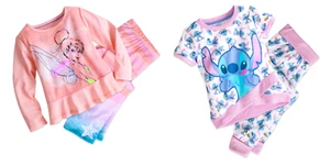 Disney Store 2 Piece Pajamas Sleep Set Tinker Bell Stitch - Picture 1 of 13