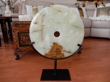 MODERN ROUND HONEY GREEN ONYX STONE Lk MARBLE DISPLAY SCULPTURE ORNAMENT DECOR 