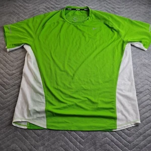 Nike Running Dri fit Shirt Size XL Green and White Lightweight - Picture 1 of 19