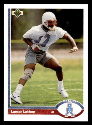 1991 Upper Deck Lamar Lathon #424 Houston Oilers Football Card - Image 1 of 2