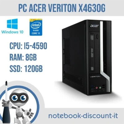 PC DESKTOP ACER VERITON X4630G  Cpu i5-4590  Ram 8gb  SSD120gb Win10 Pro - Immagine 1 di 4