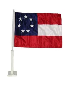12x18 First National Stars and Bars 7 Double Sided Nylon Car Vehicle BOAT Flag - Picture 1 of 2