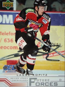 268 Lasse Kopitz district Löwen Oberhausen DEL 2001-02 original signed