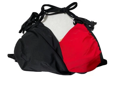 Top de bikini trenzado estándar rojo negro talla M 8524 COCO RAVE para mujer Foto 1 de 2