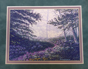 Rory Morgan Mountain Trail Print with Green Brown Mat  5x7