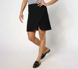 Isaac Mizrahi Choice of Solid Or Print Pebble Knit Skort-Black-Medium A647779 - Picture 1 of 1