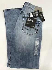 NEW Mens Silver Jeans Zac Men’s 30x34 Relaxed Fit INDIGO Straight Leg Comfort - Picture 1 of 6