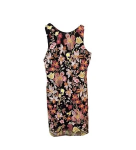 Vestido negro para mujer Sam Edelman bordado floral cóctel listo talla 6 - Imagen 1 de 3