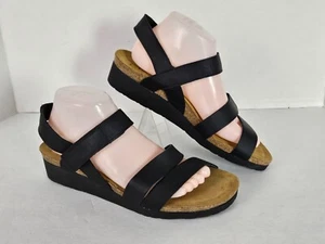 Naot Harper Neut Matt Black Leather Strappy Sandal Women's - Picture 1 of 11